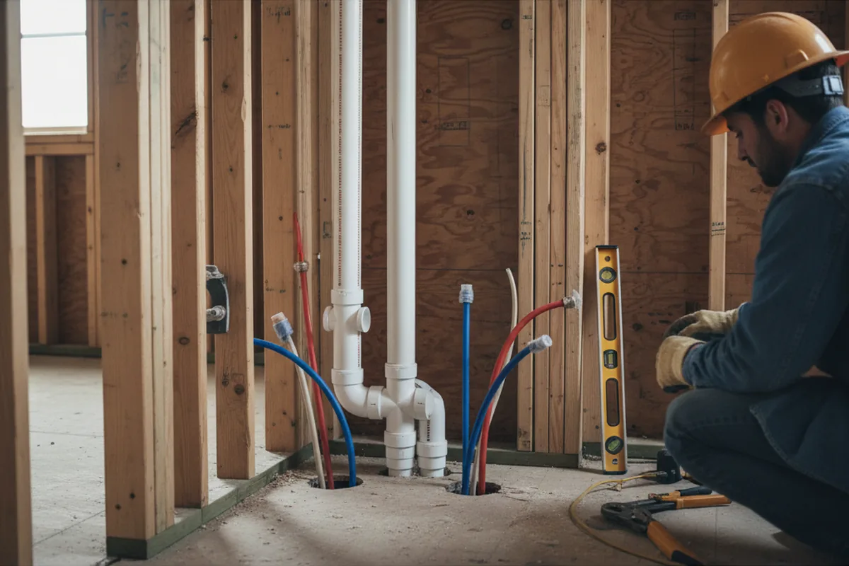Drain and supply rough-in during Garbage Disposal Repair in Newton